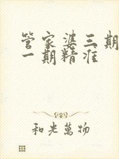 管家婆三期必开一期精准