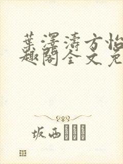 叶泽涛方怡梅笔趣阁全文免费阅读封面