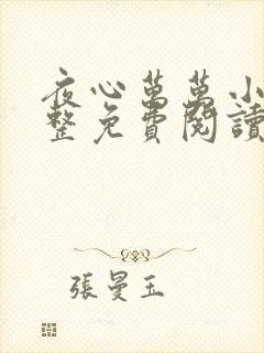 夜心万万小说完整免费阅读全文
