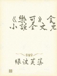 《乐可》金银花小说全文免费阅读封面