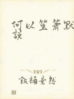 何以笙箫默 小说封面