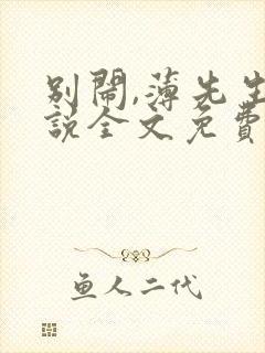 别闹,薄先生小说全文免费阅读