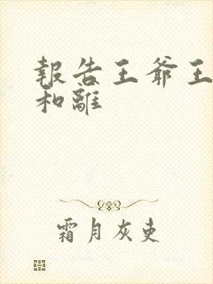 报告王爷王妃要和离