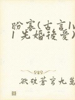 盼寡(古言1v1 先婚后爱)荔枝好多封面