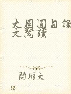 大团圆目录及全文阅读封面