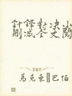 针锋对决小说未删减全文阅读