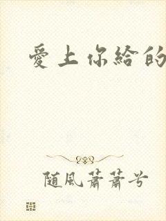 爱上你给的痛封面