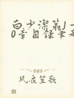 白少洁第1一40章目录笔趣阁