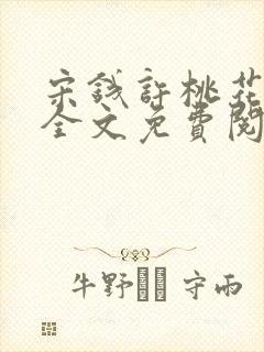 宋钱许桃花小说全文免费阅读