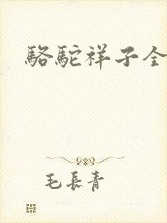 骆驼祥子全文封面