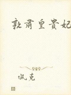 敦肃皇贵妃封面