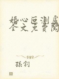 婚心叵测卢丹妮全文免费阅读小说