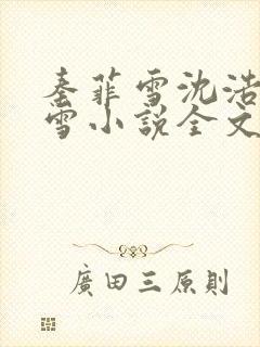 秦菲雪沈浩秦菲雪小说全文免费阅读求书封面