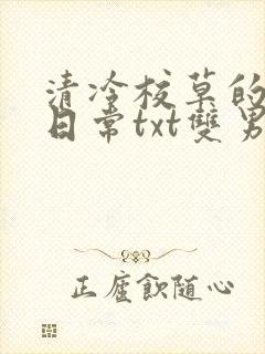 清冷校草的抹布日常txt双男主