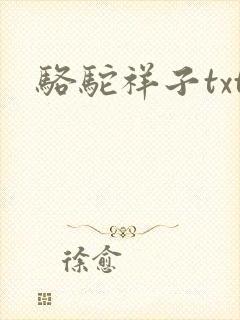 骆驼祥子txt封面