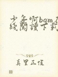 少年啊bgm在线阅读下载免费