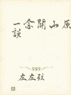 一念关山原著小说封面