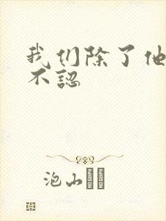 我们除了他谁都不认封面