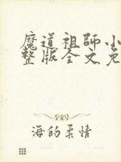 魔道祖师小说完整版全文免费阅读下载