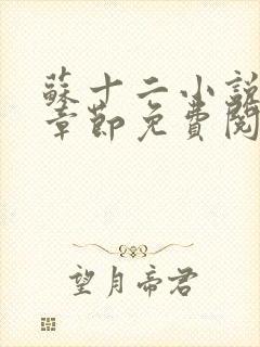 苏十二小说最新章节免费阅读全文