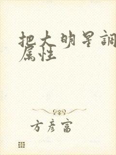 把大明星调成专属性