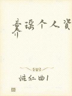 童瑶个人资料简介封面