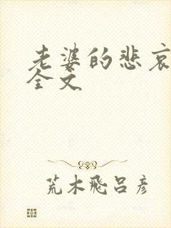 老婆的悲哀小说全文