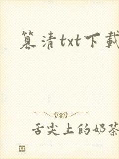 篡清txt下载