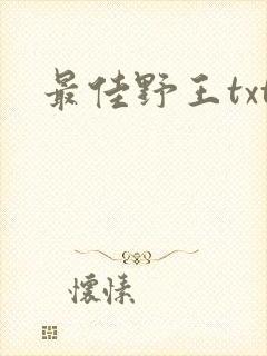 最佳野王txt封面