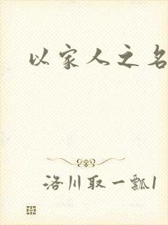 以家人之名小说