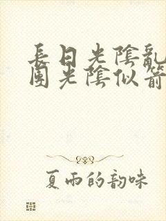 长日光阴乱作一团光阴似箭眇眇翟