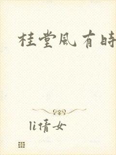 桂堂风有时封面