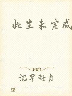 此生未完成封面