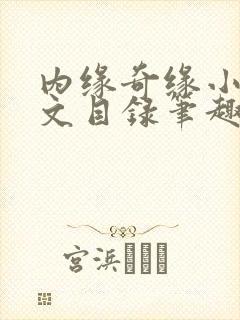 内缘奇缘小说全文目录笔趣阁封面