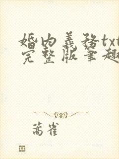 婚内义务txt完整版笔趣阁