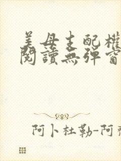 美母支配权全文阅读无弹窗笔趣阁封面