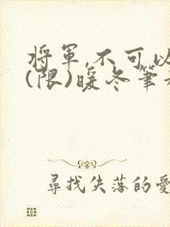 将军,不可以!(限)暖冬笔趣阁免费阅读