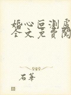 婚心叵测卢丹妮全文免费阅读小说