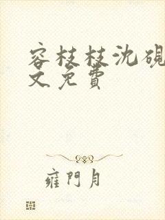 容枝枝沈砚书全文免费封面