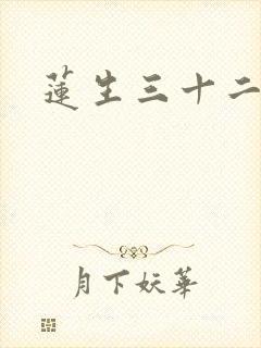 莲生三十二封面