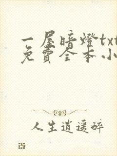 一屋暗灯txt免费全本小说电子书