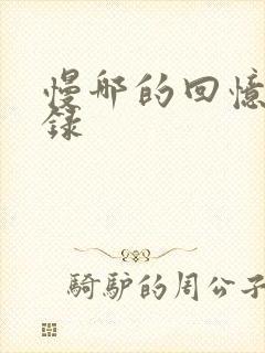 慢哪的回忆录目录封面