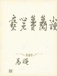 夜心万万小说完整免费阅读全文