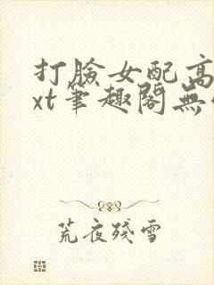 打脸女配高攀txt笔趣阁无弹窗