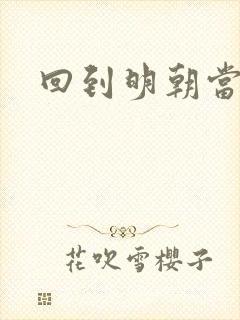 回到明朝当太子