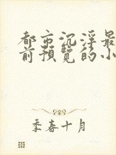 都市沉浮最快超前预览的小说3030