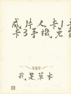 成片人卡1卡2卡3手机免费看