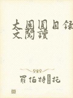 大团圆目录及全文阅读封面