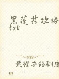 黑莲花攻略手册txt