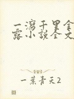 一泻千里金银花露小说全文免费阅读